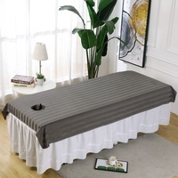 Ensemble de couvre-draps de table de massage en microfibre/coton doux avec trou de poitrine Drap plat ajusté élastique