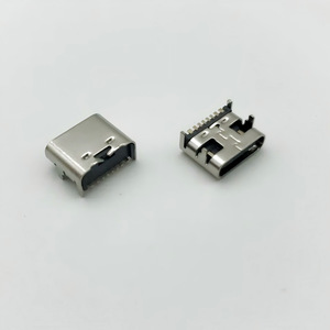 Connecteur femelle Type-C 6 broches SMT, coque métallique 6,5 mm, courant élevé 3A, conforme RoHS, connecteur USB Type-C à montage sur carte - Product Image 3