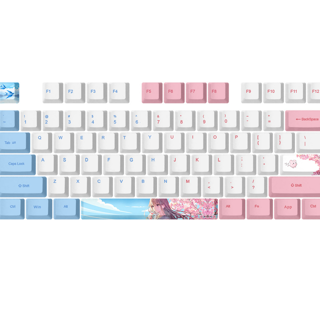 AFLION Custom Printed Pbt Keycap Oem/Xda Sublimation Keycap 104 Single 5 Sides Dye Sublimation Keycap For Hotswap keyboard