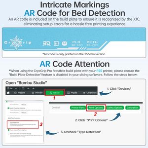 Placa de Construcción Fría de Plástico Biqu Cryogrip Pro Frostbite 257x257mm para Impresión a Temperatura Ambiente en Bambu Lab P1S P1P P2S X1C X1E A1 - Product Image 6