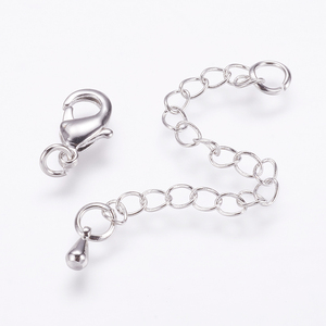 PandaHall Long-Lasting Plated Real 24K <strong>Gold</strong> Plated Platinum Plated Brass <strong>Chain</strong> <strong>Extender</strong> with Lobster Claw Clasps and Bead Tips - Product Image 4