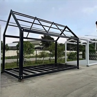 Casa Contenedor Prefabricada con Techo Inclinado, Certificada por la CE, Modular, Desmontable, de Acero Ligero, para Oficina, Hotel, Camping y Exteriores