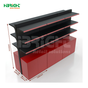 Customized Size Asian <b>White</b> Heavy Duty Display Rack Single Double-Sided Supermarket Gondola <b>Shelves</b> Single-Sided <b>Metal</b> Design - Product Image 6