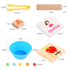 Juego de emparejamiento de letras al por mayor, juego de bolas de madera con alfabeto, juego de deletreo de palabras en inglés, <span class=keywords><strong>actividad</strong></span> de aprendizaje <span class=keywords><strong>preescolar</strong></span> - Product Image 5