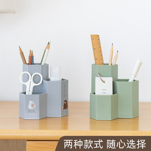 Hexagonal Pen Holder Plastic Storage Box Marker Organizer Large Capacity Desk Organizer For Office And Home Use - Product Image 2