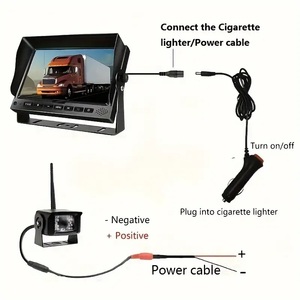 Wireless Front and Rear View Backup <strong>Camera</strong> with 2CH Split Screen DVR Monitor Wireless Reverse Monitoring <strong>Camera</strong> Kit for <strong>Trailer</strong> - Product Image 2