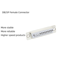 Conector Hembra VGA DB25P Tipo Soldadura con Tuerca Hueca Remachada Trasera, Venta Directa de Fabricante, Terminal de Sensor para Aplicaciones Electrónicas
