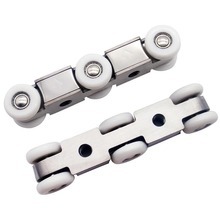 Polea de nailon silenciosa de diseño moderno, herrajes para puertas plegables corredizas de madera para interiores de acero inoxidable para muebles de baño, hoteles - Product Image 3