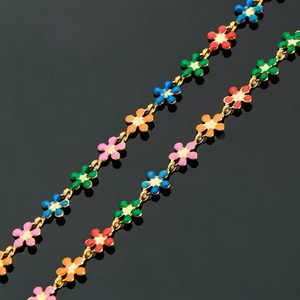 สร้อยคอทำมือประดับดอกเดซี่เคลือบสีสวยงามสำหรับผู้หญิง  วัสดุสแตนเลส - Product Image 6
