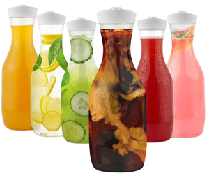 Pichet à Citron 1.5L Ou 2L - Carafe Eau Plastique Avec Couvercle Et Filtre, Résistante à La Chaleur Pour Jus, Lait, Café
