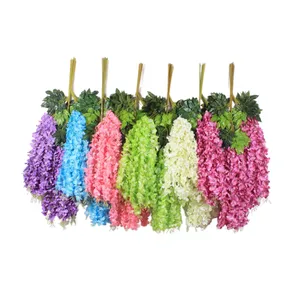 Высококачественные цветы глицинии оптом, искусственные цветы, Цветочные Декорации для свадьбы, украшение для дома
