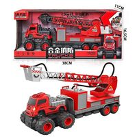 Mobil Mainan Diecast Skala 1:18, Inersia, Bagian Depan Dapat Dilepas, Penggerak Gesekan, Multi Roda, Sabuk, Tangga, Meriam Air, Truk Pemadam Kebakaran