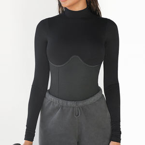 Chemises à manches longues pour femmes Fitness Lounge Vintage Black Gym Active Shirts - Product Image 1