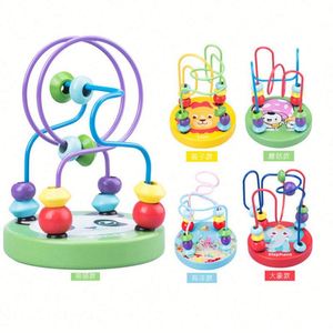 Montessori Mini Wire Roller <b>Puzzle</b> Counting Frames Wooden Educational Circle Bead Maze Toys for Baby Toddler Kids Boys & Girls - Product Image 3