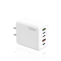 Station de charge super rapide de haute qualité 120W 5 ports avec 2 ports USB 3 type-c pour téléphones/ordinateurs portables/tablettes chargeur US UK EU
