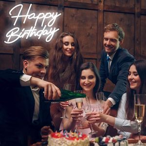 Letrero de Neón <span class=keywords><strong>con</strong></span> <span class=keywords><strong>Letras</strong></span> Inglesas LED Personalizadas, Luces Decorativas de Feliz Cumpleaños, <span class=keywords><strong>Palabras</strong></span> Luminosas para Eventos y Festivales - Product Image 2