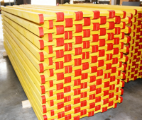Poutre en bois d'épinette certifiée FSC EN 13377 H20, collée WBP, solide pour coffrage en béton, 200 mm, 5,0 KN/m de moment de flexion, 50+ cycles