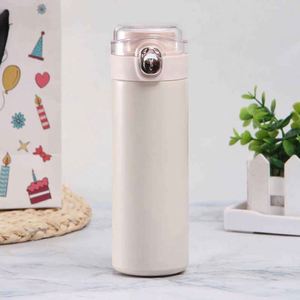 Vaso térmico de acero inoxidable de doble pared con tapa, diseño minimalista para viajes, mantiene la temperatura de 12 a 24 horas. - Product Image 2