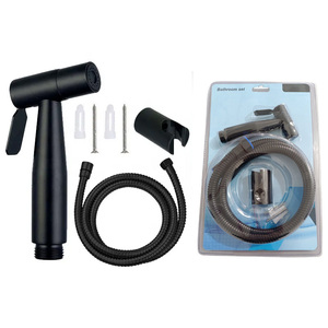 Shattaf 304 Stainless Steel Handheld <strong>Bidet</strong> Set Chinese Factory Wholesale Black <strong>Spray</strong> Gun Sprayer with <strong>Brass</strong> Material - Product Image 1