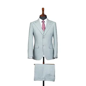 Yeni tasarım üç parçalı ince erkek takım elbise yaz giyim damat düğün Slim Fit Suit 2024