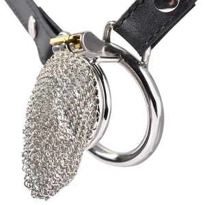 Jaula de Castidad de Acero Inoxidable FRRK, Juguetes Sexuales para Adultos para el Placer Masculino, Diseño de Malla Hueca, Anillo de Bloqueo para Pene - Product Image 5