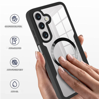 Coque Magnétique Transparente Protection Intégrale 360 pour Téléphone Portable Samsung Galaxy S24 S23 Plus S25 Ultra
