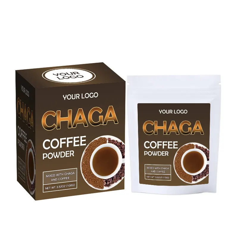 Poudre d'extrait de champignon puissant et biologique OEM, saveur de café chaga