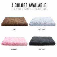 Coussin rectangulaire pour chien en mousse à mémoire de forme, avec base antidérapante, en polyester peluche, toutes saisons, 5 tailles pour chiens et chats