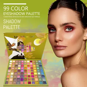 Paleta de sombras de ojos de larga duración en polvo fino a prueba de sudor de 99 colores Rebellious Girl