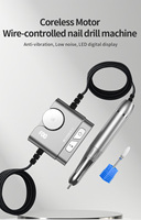 Perceuse à ongles professionnelle OEM, affichage numérique, ultra-silencieuse, 40000 tr/min, prise USB, anti-choc, outil de polissage portable