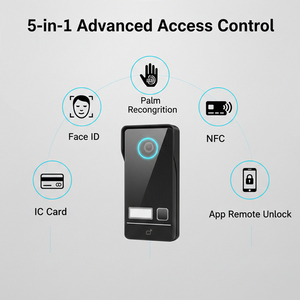 Sistema de <span class=keywords><strong>Videoportero</strong></span> Inteligente WiFi Hiwink 2K Tuya, <span class=keywords><strong>Videoportero</strong></span> IP de 2 Cables con Identificación Facial, Desbloqueo por Palma de la Mano, <span class=keywords><strong>Kit</strong></span> con Pantalla Táctil IPS de 7 Pulgadas - Product Image 3