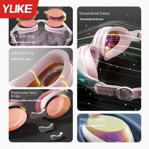 <span class=keywords><strong>Gafas</strong></span> de natación de carreras antivaho impermeables HD profesionales para mujeres y hombres, <span class=keywords><strong>gafas</strong></span> de buceo galvanizadas y gorro de natación - Product Image 2