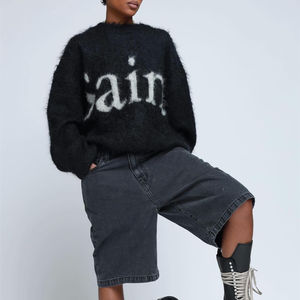 Maglioncino con scollo rotondo in Jacquard con scritta <span class=keywords><strong>firmata</strong></span> maglioncino in Mohair da <span class=keywords><strong>donna</strong></span> - Product Image 1