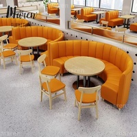 Kommerzielle Möbel für Café und Hotel: Esszimmer-Set mit Dessert-Sitzgruppe aus PU-Leder, Sektionales Restaurant-Sofa und Sperrholz-Tisch-Set