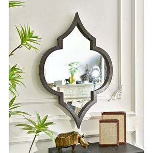 Home Living Room Decor European Rustic Eco-friendly <b>Wooden</b> Wall Hanging <b>Mirror</b> - Product Image 1