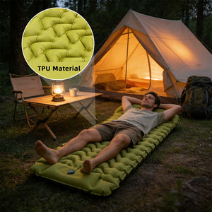防水寝袋マット TPU素材 エア注入式 携帯用 簡単折りたたみ アウトドア キャンプパッド 枕付き エアベッド - Product Image 3