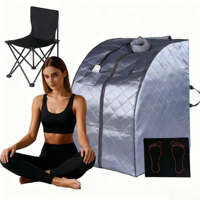 Cabina de Sauna Seca Portátil Ligera para una Persona, Equipo de Terapia de Spa, Infrarrojo Lejano, para Interiores