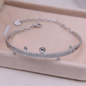 Pulsera de Plata S925 con Cristales de Cielo Estrellado para Mujer, Hecha a Mano, con Círculo y Perlas Incrustadas, Accesorios de Semi-Joyería - Product Image 5
