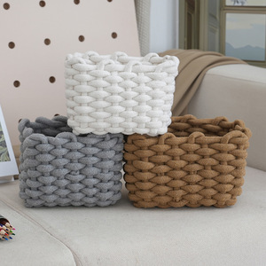 Cesta de Almacenamiento de Cuerda de Algodón Tejida a Mano Estilo Japonés <span class=keywords><strong>para</strong></span> Cocina, Escritorio, Cosméticos, Juguetes, Artículos <span class=keywords><strong>para</strong></span> Bebés, Organizador de Bocadillos - Product Image 2