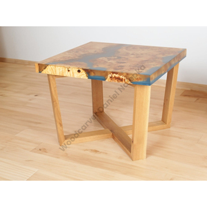 Handmade Poplar Burl gỗ vuông bàn ăn 75x75cm Thiết kế hiện đại tùy chỉnh 2 CHỖ NGỒI đồ nội thất nhà - Product Image 4