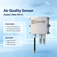 Transmetteur de qualité de l'air SW6PM01 IP65, capteur de poussière PM2.5, capteur de bruit et de gaz, RS485 Modbus RTU, prise en charge de la surveillance à distance IoT LoRaWAN