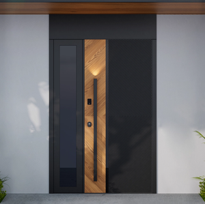 Puerta <span class=keywords><strong>de</strong></span> entrada <span class=keywords><strong>de</strong></span> seguridad <span class=keywords><strong>de</strong></span> <span class=keywords><strong>aluminio</strong></span> <span class=keywords><strong>de</strong></span> alta resistencia Antirrobo Diseño moderno Bloqueo multipunto Sonido <span class=keywords><strong>y</strong></span> aislamiento térmico Entrada principal - Product Image 1