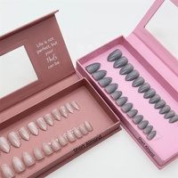 Ongles Populaires de Haute Qualité, Forme Stiletto Cercueil Amande, Faux Ongles à Coller, Marque Privée, Boîte Vide Personnalisée avec Accessoires