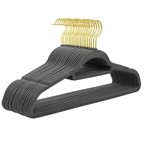 20 Set Fabric Skirt Wholesale Premium Kids <strong>Hanger</strong> Velvet Gold Velvet <strong>Hanger</strong> <strong>Clips</strong> Grey Baby Velvet <strong>Hangers</strong> - Product Image 4
