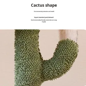 Magicleaf <span class=keywords><strong>Arbre</strong></span> <span class=keywords><strong>à</strong></span> <span class=keywords><strong>chat</strong></span> moderne et écologique, structure d'escalade intégrée en forme de cactus, nid et griffoir en Sisal Teddy, 40 cm, en panneau de particules - Product Image 3