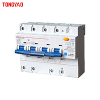 Disjoncteur différentiel 4P MCB 100A 50mA, interrupteur de protection contre les fuites 230V 50Hz 6kA, montage sur rail en cuivre pour usage domestique