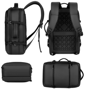 Lightweight 18.1in Waterproof Nylon Laptop Backpack with USB Port Business Travel <b>Book</b> Bag Zipper Closure Handheld Laptop Bag - Product Image 4