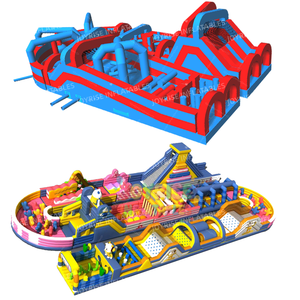 Parque infantil al aire libre Juegos Inflables Gigantes Castillo inflable y carrera de obstáculos - Product Image 5