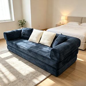 Canapé-<span class=keywords><strong>lit</strong></span> modulaire en tissu pliable avec revêtement en velours côtelé pour salon, chambre, gîte et appartement locatif – Offre Spéciale - Product Image 2
