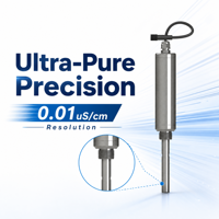 Sensor Digital de Conductividad y Resistividad de Agua Ultrapura YG-AC 0-20uS/cm 18.25MΩ.cm RS485 4-20mA Electrodo de Acero Inoxidable 316SS para Laboratorio